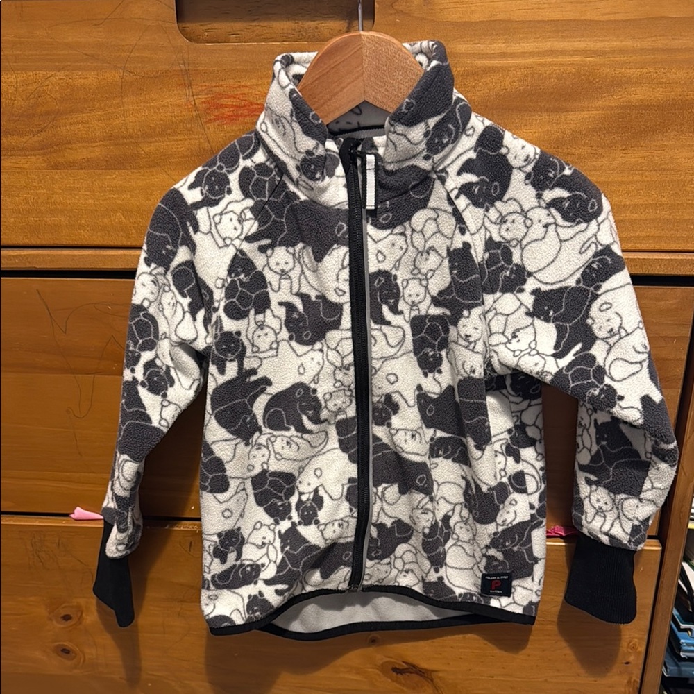 Black and White Animal Print Fleece Jacket polarn o pyret